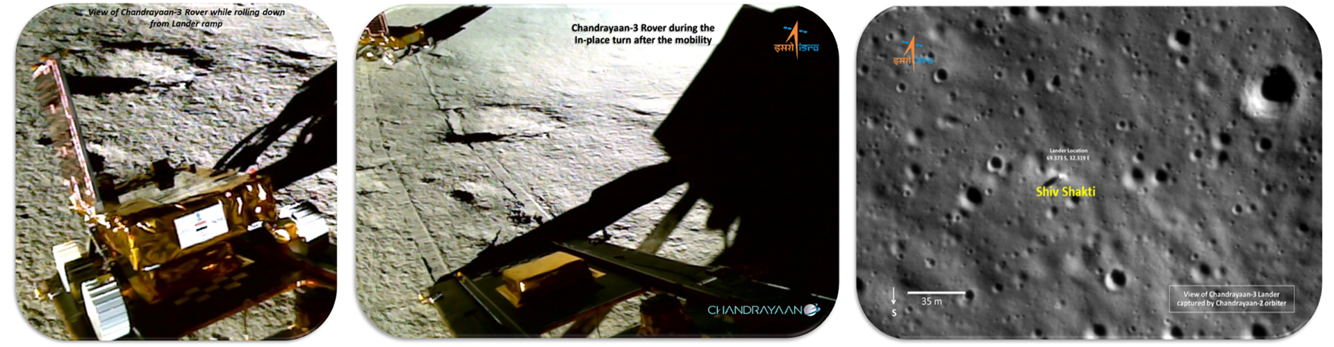 Image of Glimpses of Chandrayan - 3 Landing on Lunar Surface