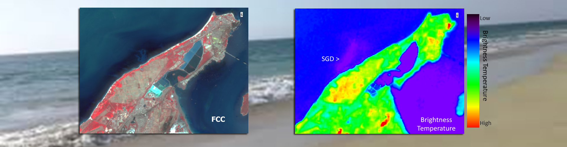 Image of Submarine Ground Water Discharge (SGD) near Okha, Gujarat as Observed from Satellite Data