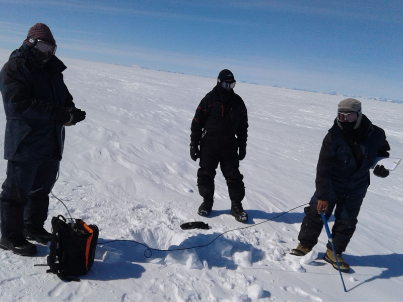 Image of Snow probe readings at Antarctica
