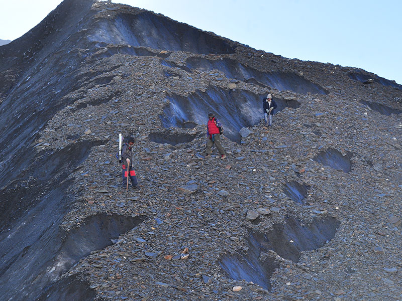Image of Crossing Samudra Tapu Glacier Ice Wall During SnowGlacier Survey
