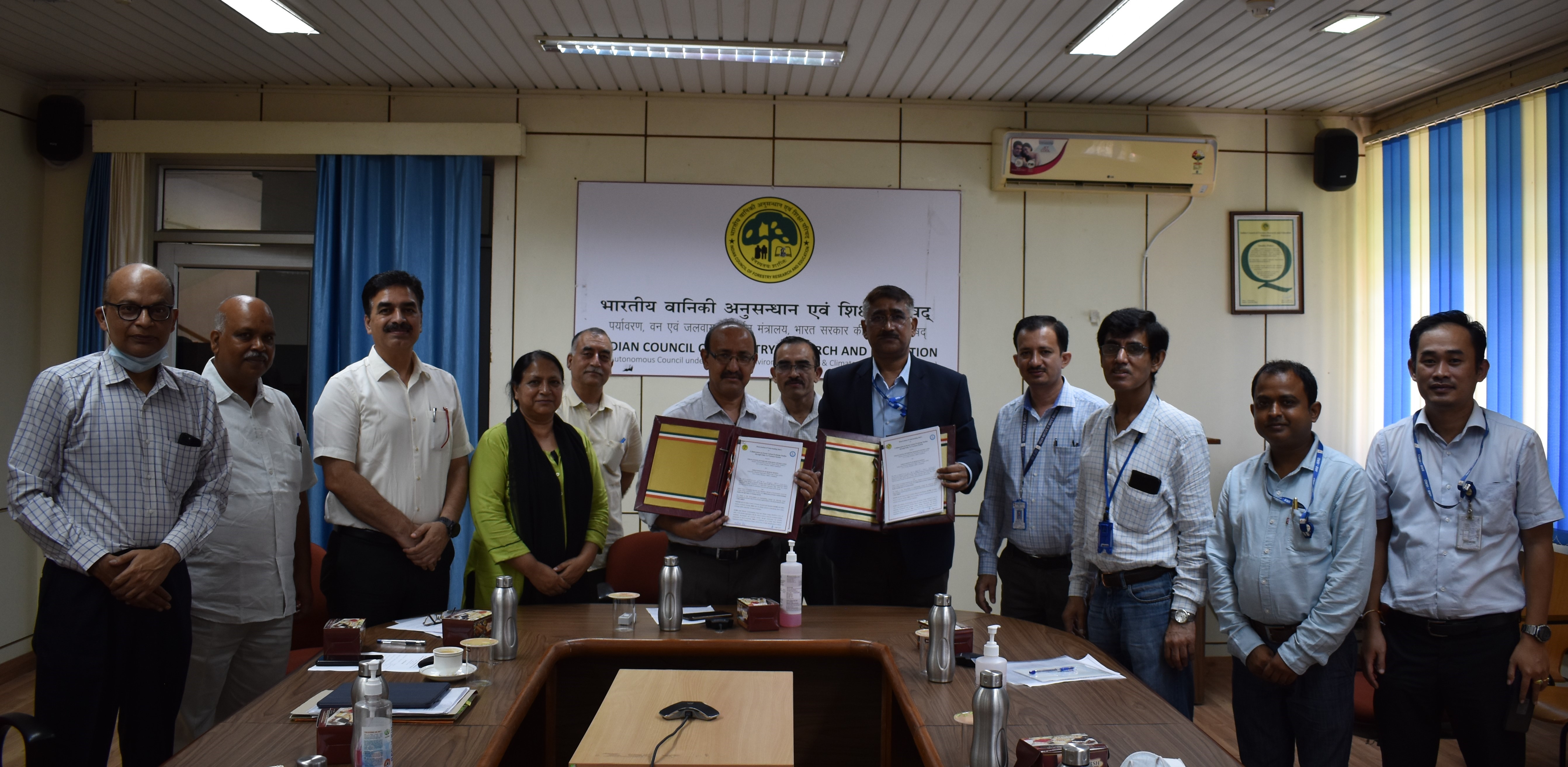 MoU signed between Indian Institute of Remote Sensing (IIRS) and Indian Council of Forestry Research and Education (ICFRE) on 12 August 2022 for collaboration in Forest Carbon Exchange Studies through Eddy Covariance System 