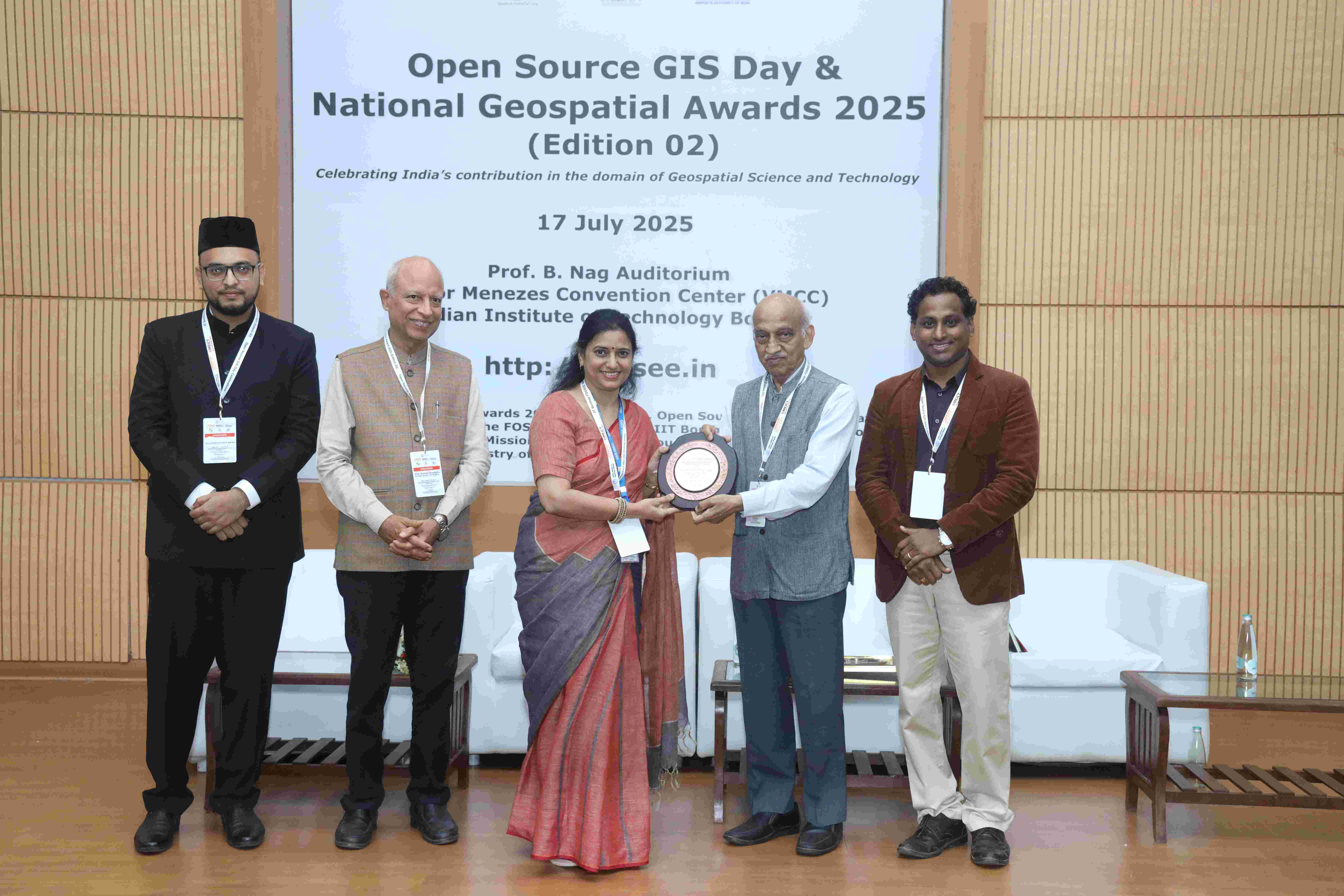 National award for women of excellence in geospatial science and technology to Dr. Poonam S. Tiwari, IIRS, ISRO Dehradun by  FOSSEE, IIT-B & Ministry of Education- July 17, 2025