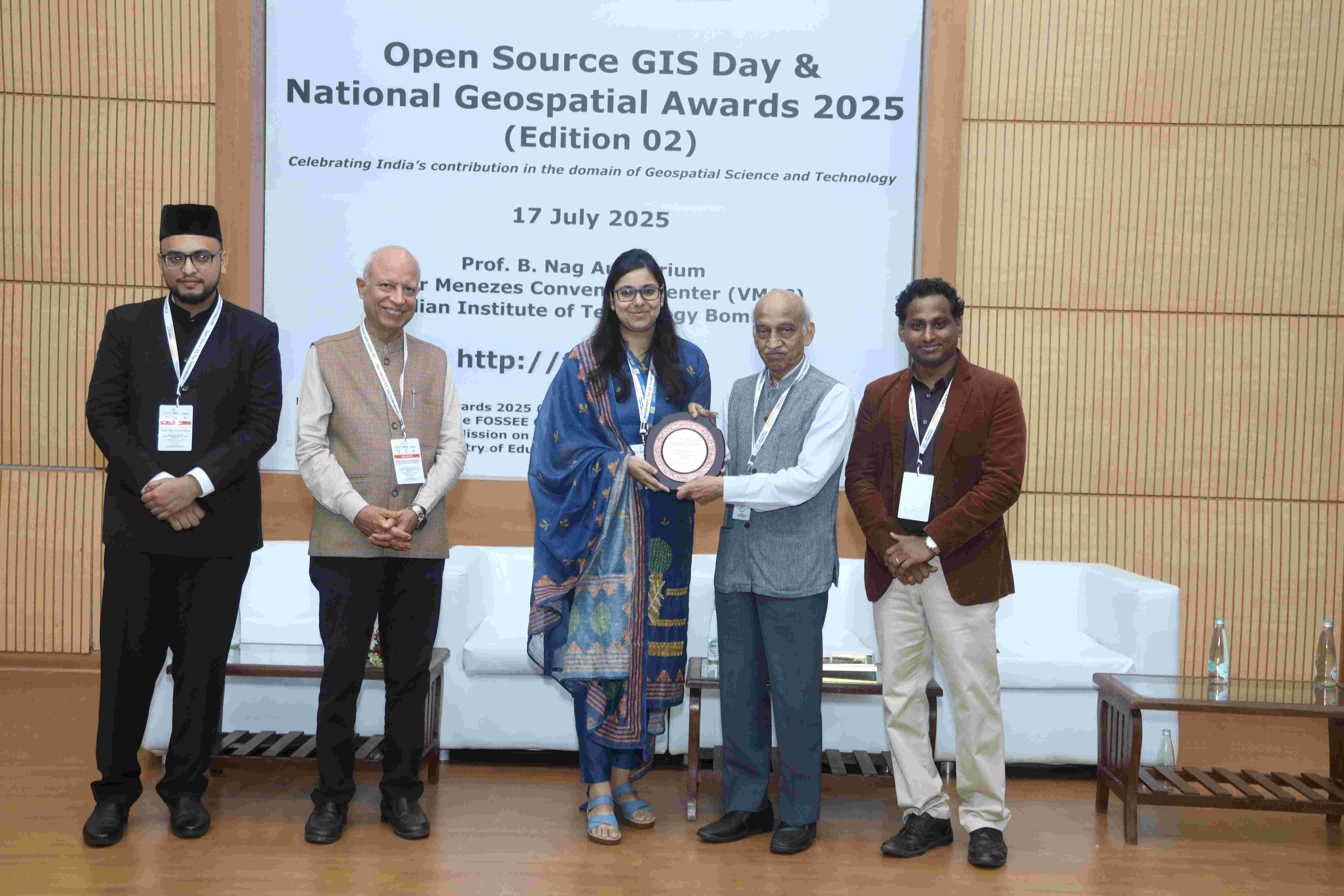 National award for women of excellence in geospatial science and technology to Dr. Asfa Siddiqui, IIRS, ISRO Dehradun by  FOSSEE, IIT-B & Ministry of Education- July 17, 2025