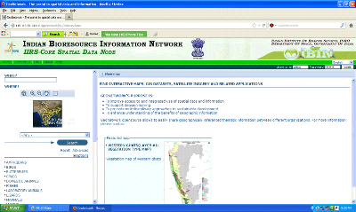 Figure 11 - Indian Bioresource Information Network spatial node